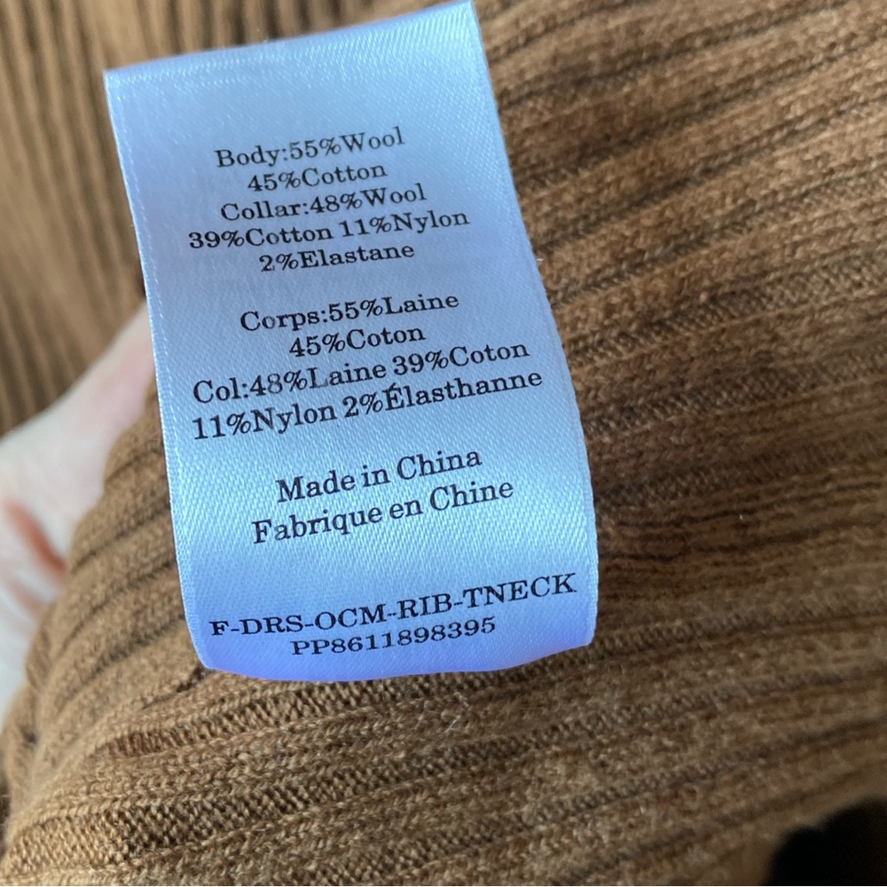 Everlane | Medium Burnt Orange Camel Cotton Wool Turtleneck Dress - Picture 8 of 9